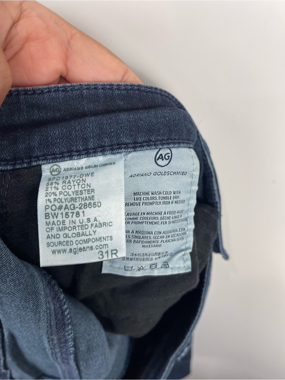 AG Jeans The Stevie Ankle Slim Straight Jeans Women’s Size 31R Dark Wash Blue - Picture 8 of 8